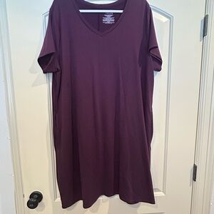Time and Tru Purple  V-neck Dress